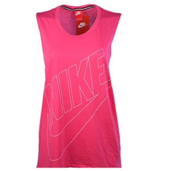 Nike Tops - Nike Pink Muscle Signal Logo Tank